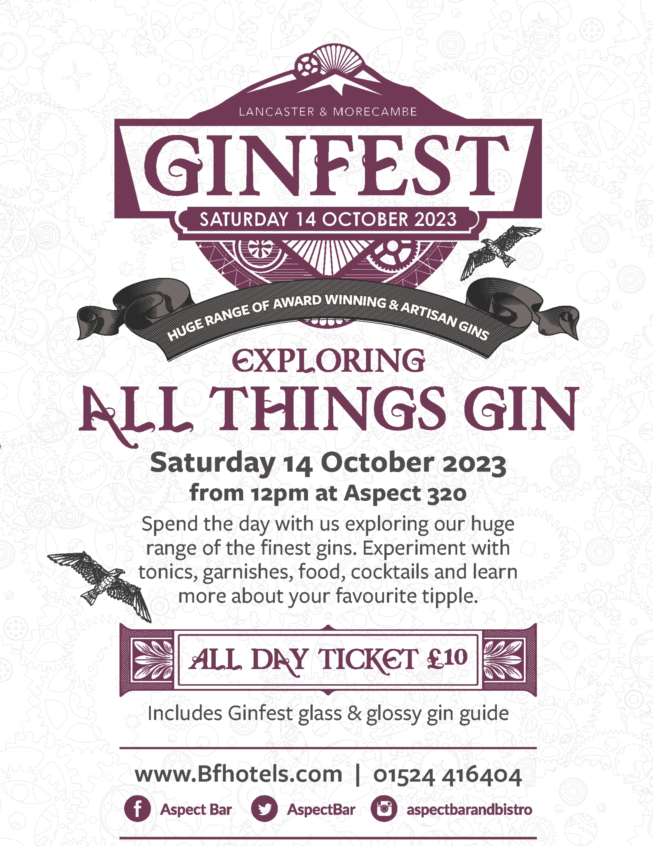 aspect bar and bistro gin fest 2023 poster